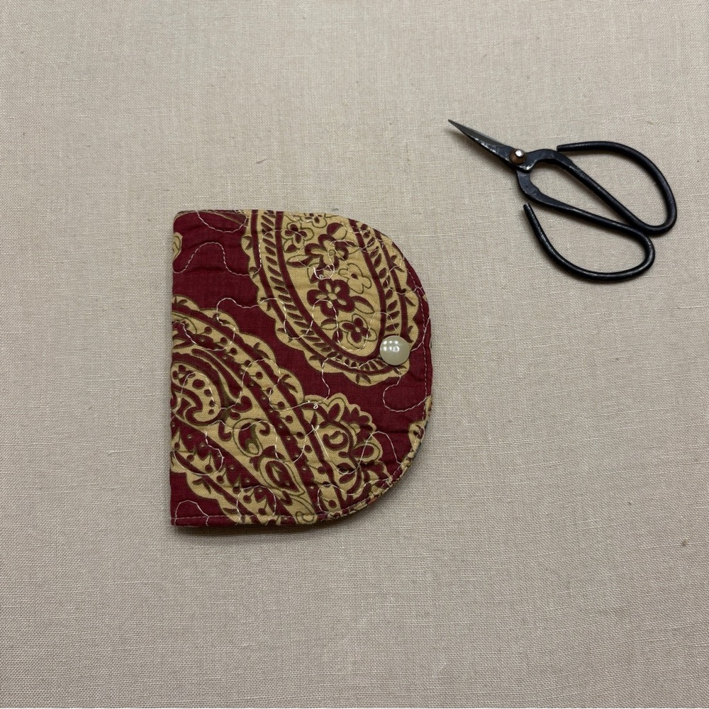 Quilted Stitchers Wallet - Red and Gold Paisley